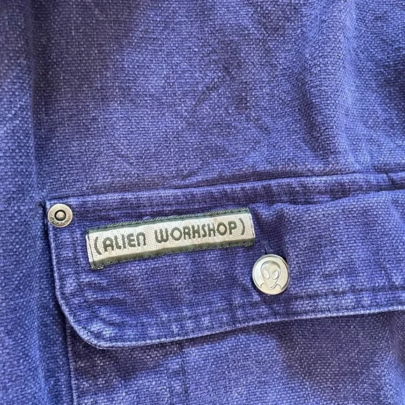 Vintage Alien Workshop Mens Jacket XL shacket Blue Made in USA Grunge Skater Y2K - Picture 3 of 9